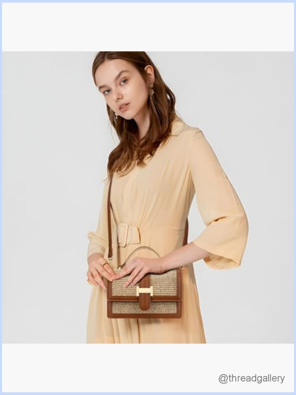 Crossbody Bag with Detachable Strap, Top Handle, Faux Leather, Medium - Picture 5 of 7